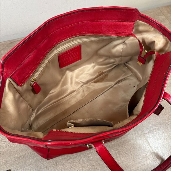 Vtg Coach Taylor Red Leather Purse - Picture 11 of 16